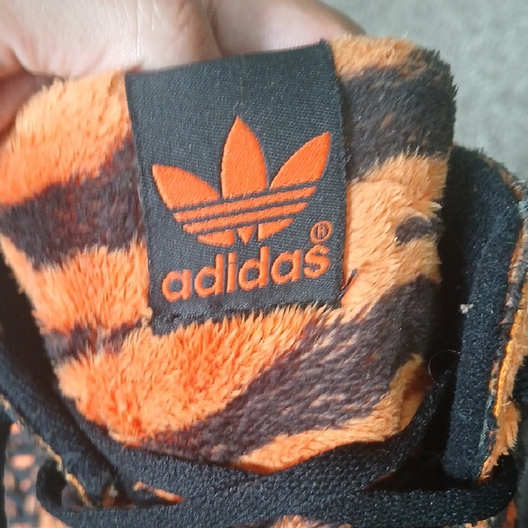 Adidas Furry Tiger Stripe Sneakers - Orange and Black - Picture 2 of 7